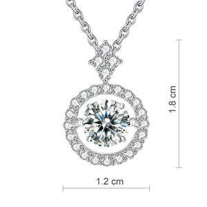 1 Carat Moissanite Diamond Dancing Stone Necklace 925 Sterling Silver MXFN8137