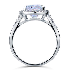 Solid 925 Sterling Silver Luxury Engagement Ring 6 Ct Cushion Created Diamante Jewelry MXFR8149