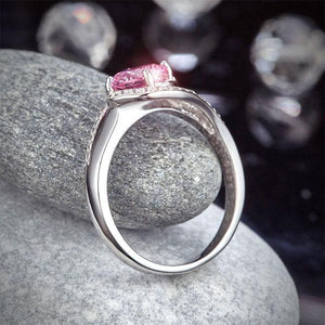 Twist Curl 925 Sterling Silver Wedding Engagement Ring 1.25 Ct Fancy Pink Created Zirconia MXFR8244