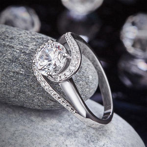 Twist Curl 925 Sterling Silver Wedding Engagement Ring 1.25 Ct Created Zirconia MXFR8245