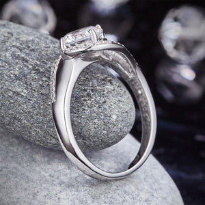 Twist Curl 925 Sterling Silver Wedding Engagement Ring 1.25 Ct Created Zirconia MXFR8245