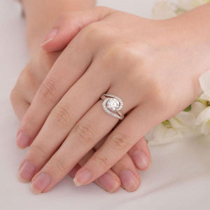 Twist Curl 925 Sterling Silver Wedding Engagement Ring 1.25 Ct Created Zirconia MXFR8245