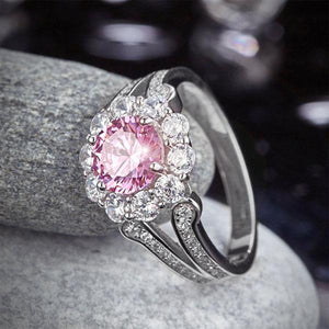 Art Deco Vintage style 925 Sterling Silver Wedding Ring 1.25 Ct Fancy Pink Created Zirconia Promise Anniversary MXFR8254