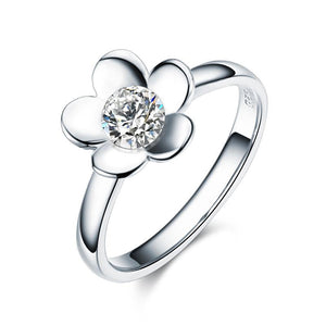Solid 925 Sterling Silver 2-Pcs Butterfly Flower Ring Set MXFR8281