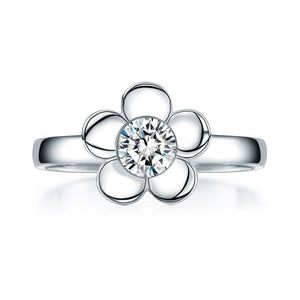 Solid 925 Sterling Silver 2-Pcs Butterfly Flower Ring Set MXFR8281