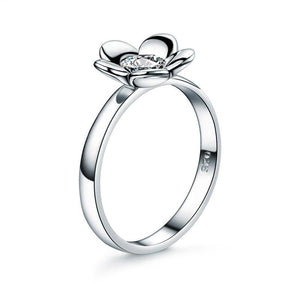 Solid 925 Sterling Silver 2-Pcs Butterfly Flower Ring Set MXFR8281