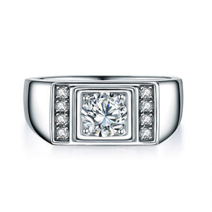 Men's Wedding Band Solid Sterling 925 Silver Ring Bridal Jewelry 1 Carat MXFR8282