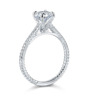 Promise Engagement 2-PC Solid Sterling 925 Silver Twist Solitaire Ring Set Bridal Jewelry MXFR8291