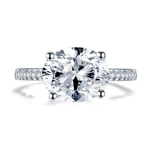 Solid 925 Sterling Silver 4 Carat Wedding Anniversary Ring Oval Cut Luxury Jewelry MXFR8300