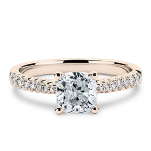 18CT White/Yellow/Rose Gold Cushion Cut Semi Diamond Mount