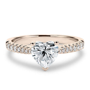 18CT White/Yellow/Rose Gold Heart Shape Cut Semi Diamond Mount