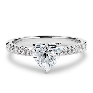 18CT White/Yellow/Rose Gold Heart Shape Cut Semi Diamond Mount