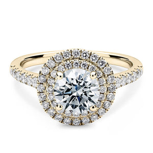 18CT White/Rose/Yellow Gold Double Halo Semi Mount