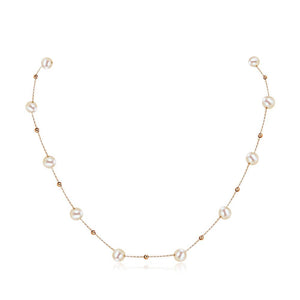 18K/ 750 Rose Gold Pearls Necklace MKN7070