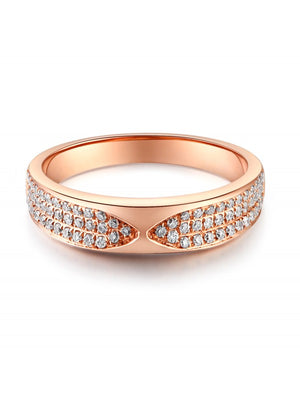 14K Rose Gold Bridal Wedding Anniversary Band Ring 0.31 Ct Natural Diamonds