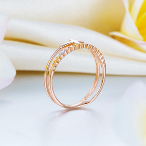 Solid 18K/750 Rose Gold Cross Ring