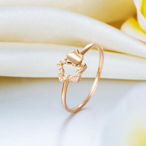 Solid 18K/750 Rose Gold Stars Ring