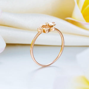 Solid 18K/750 Rose Gold Stars Ring