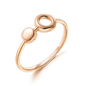 Solid 18K/750 Rose Gold Circle Ring