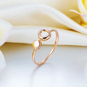 Solid 18K/750 Rose Gold Circle Ring