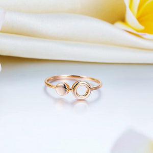 Solid 18K/750 Rose Gold Circle Ring