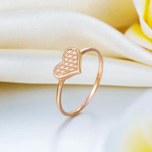 Solid 18K/750 Rose Gold Heart Ring