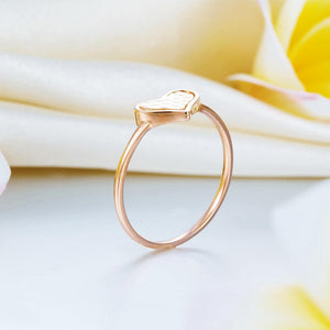 Solid 18K/750 Rose Gold Heart Ring