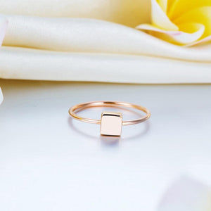 Solid 18K/750 Rose Gold Square Ring