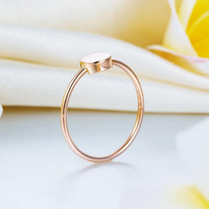 Solid 18K/750 Rose Gold Round Pattern Ring