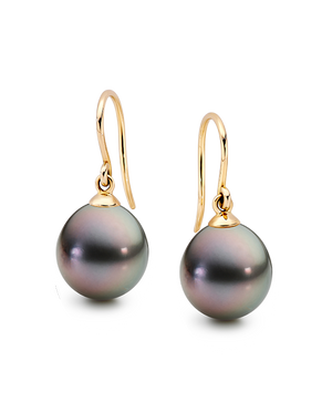 9ct Tahitian Drop Shepherd Hook Earrings