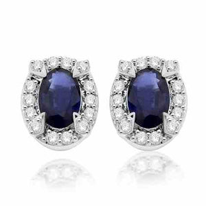 18K W/Y/R Gold Semi Precious Pave Set Earrings