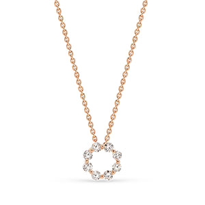 9K Gold Diamond Circle Pendant Necklace KJEF72970H