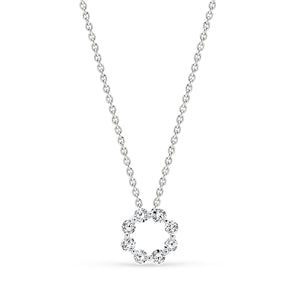 9K Gold Diamond Circle Pendant Necklace KJEF72970H