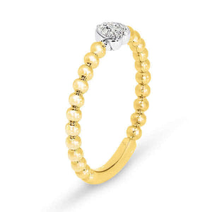 9K W/Y/R Gold Heart Diamond Ring