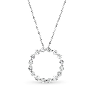 9K W/Y/R Open Circle Diamond Pendant