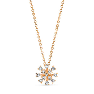 9K W/Y/R Gold Cluster set Diamond Necklace Chain
