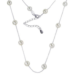 Sterling Silver Freshwater Cultured Pearl Necklace 42cm + 5cm extender