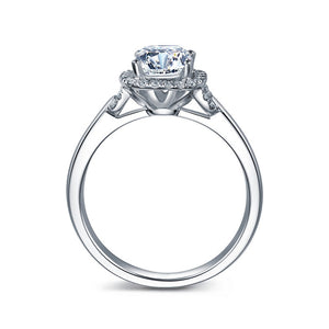 Platinum Princess Cut Semi Diamond Mount