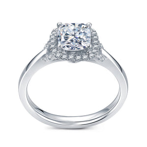 Platinum Princess Cut Semi Diamond Mount