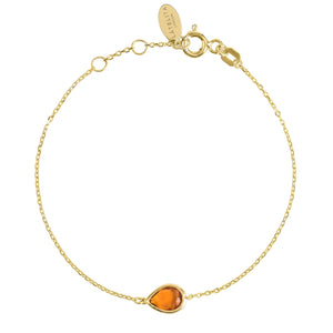 Pisa Mini Teardrop Bracelet Gold Citrine