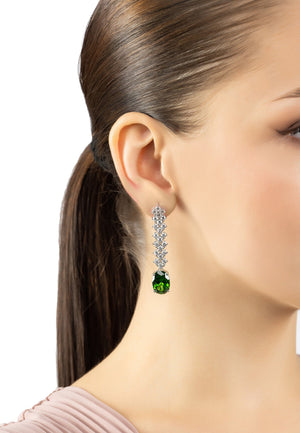 Hepburn Peridot Drop Earrings Silver