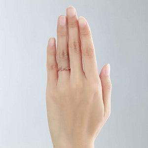 14K Rose Gold 585 Love Women Ring 0.01 Ct Diamond MKR7104