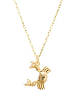 Zodiac Star Sign Necklace Gold Cancer