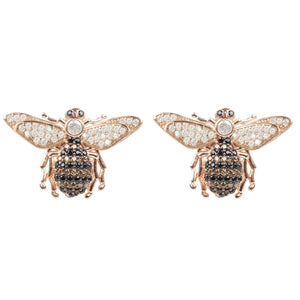 Honey Bee Stud Earrings Rosegold