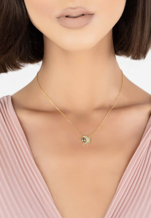 Eclipse Star & Moon Necklace Gold