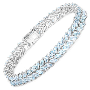 Sterling Silver Aquamarine 10.12ct Bracelet