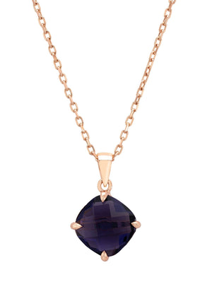 Empress Gemstone Necklace Rosegold Amethyst