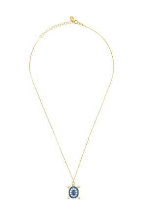 Turquoise Turtle Pendant Necklace Gold