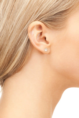 Petite Stud Earring Gold Rose Quartz