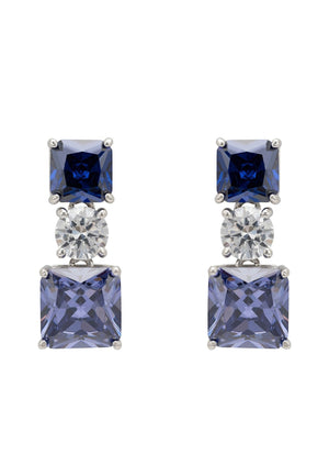 Penelope Drop Earrings Tanzanite Silver